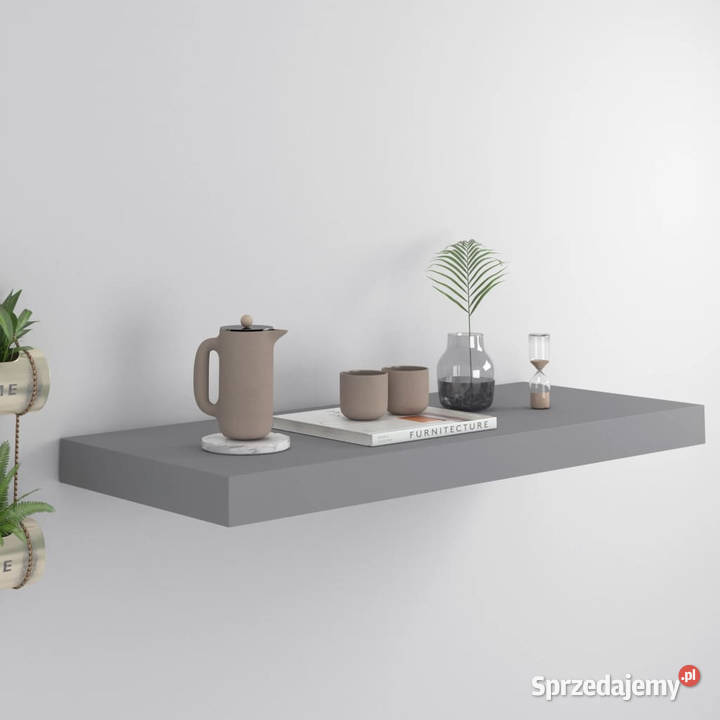 Półka ścienna szara 60x235x38 MDF WM323853 Warszawa