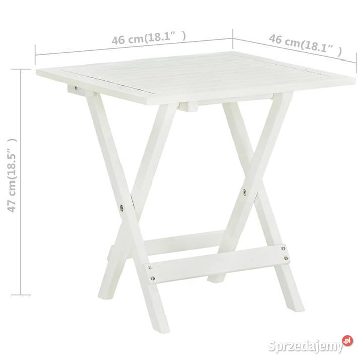 Stolik bistro biały 46x46x47 lite drewno mazowieckie Warszawa
