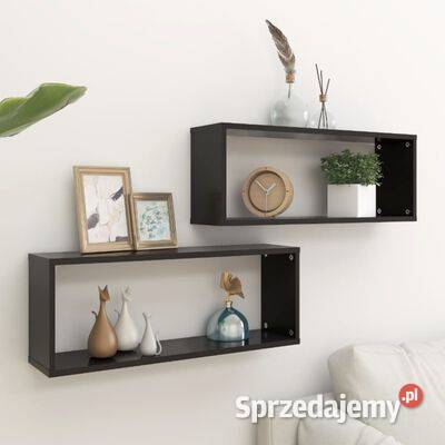 vidaXL Półki ścienne kostki 2 czarne 60x15x23 Warszawa sprzedam