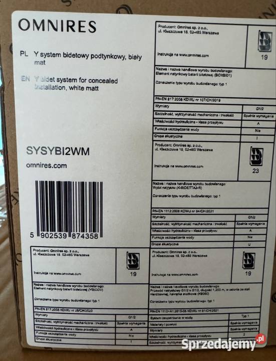 System bidetowy podtynkowy firmy OMNIRES