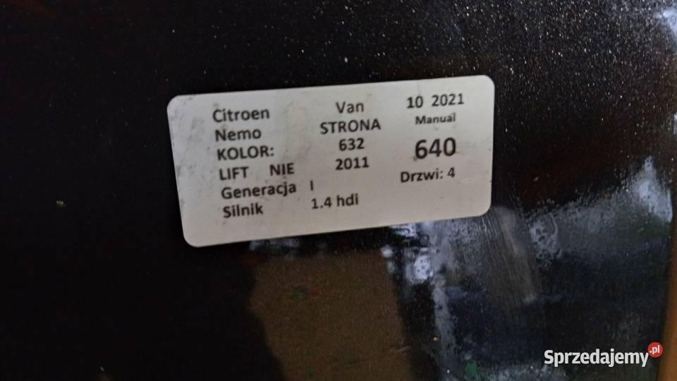 CITROEN NEMO FIORINO BIPPER MASKA 632 Maski wielkopolskie