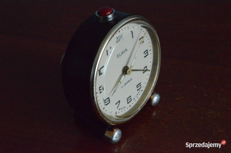 KOLEKCJONERSKI CZARNY BUDZIK SLAVA 11 JEWELS Zawiercie