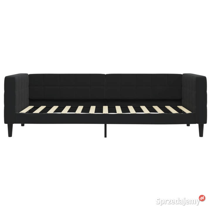 Sofa z materacem do spania czarna aksamit 90x200 Warszawa
