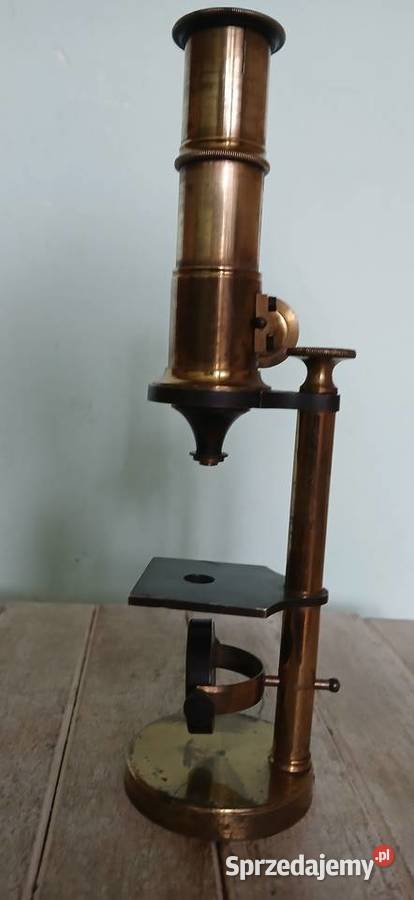 Zabytkowy mosiezny mikroskop z XX w Antykwariat Kraków