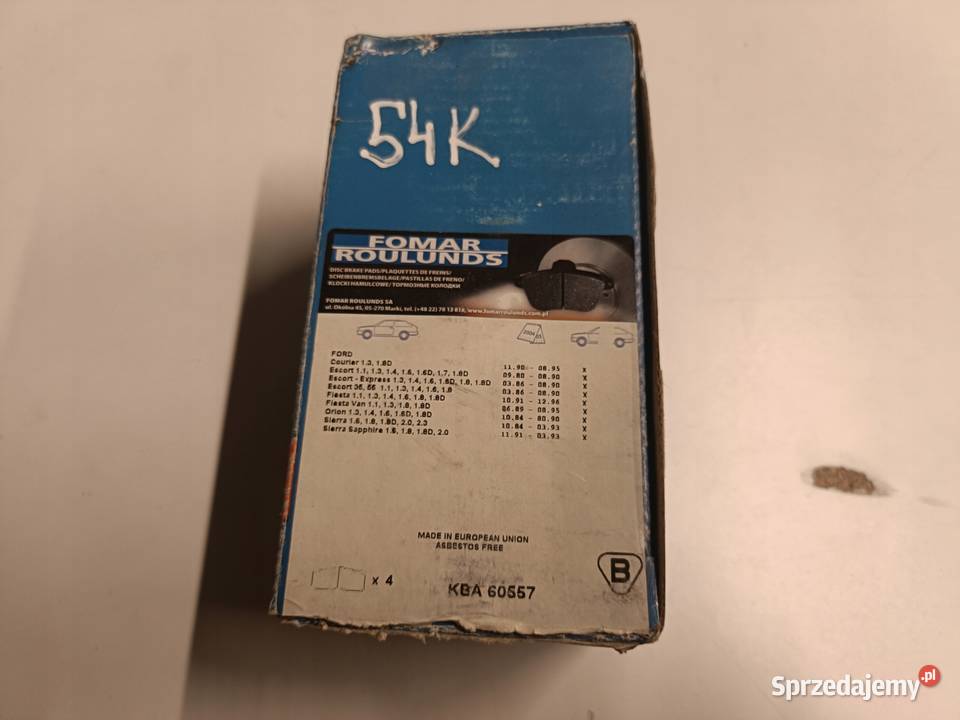 KLOCKI HAMULCOWE Ford Escort MK5 Fiesta MK3 Rudka