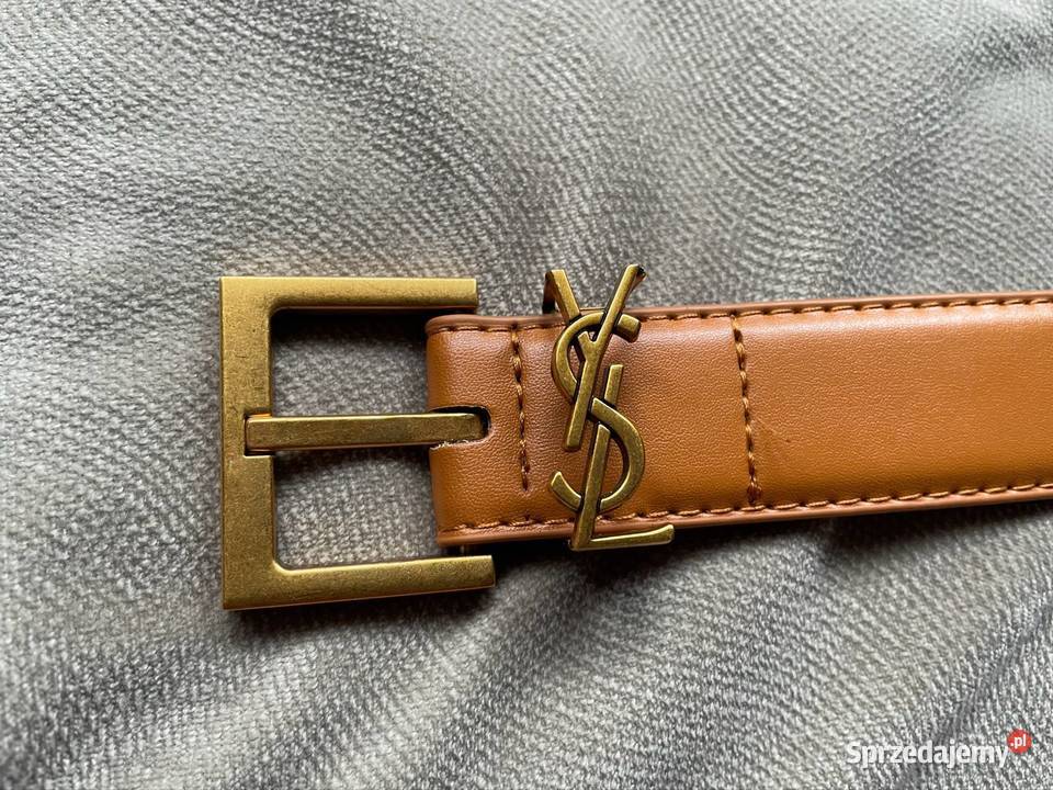 Damski jasnobrązowy pasek YSL Yves Saint Laurent Paski