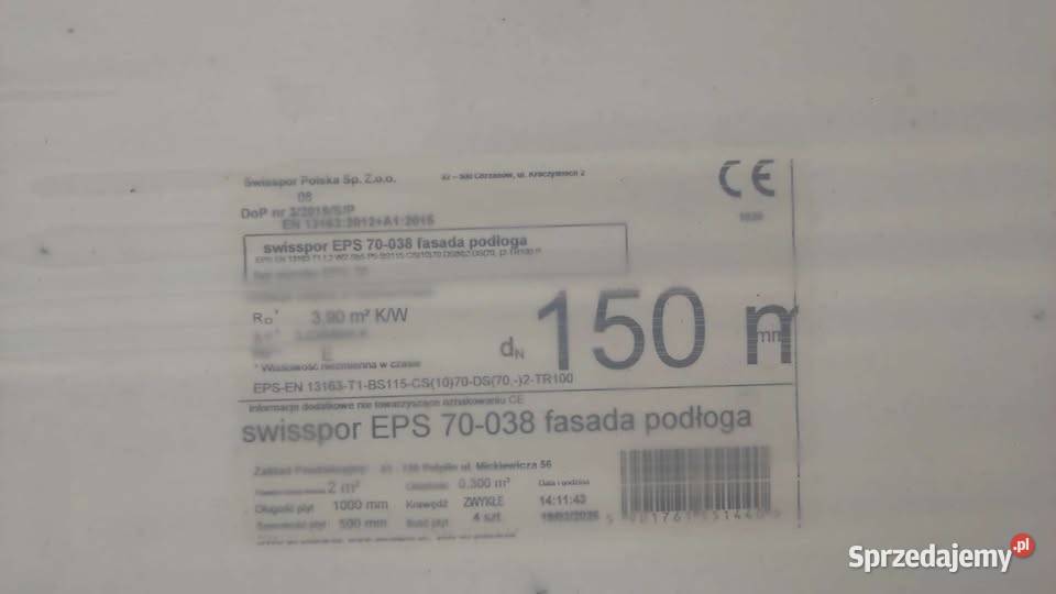 Styropian Swisspor EPS 15 038 NOWY 20 paczek Poddębice