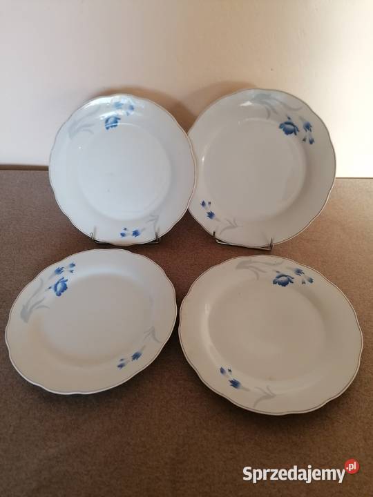 Talerz płytki 225 dekorowany niebieskimi Łódź