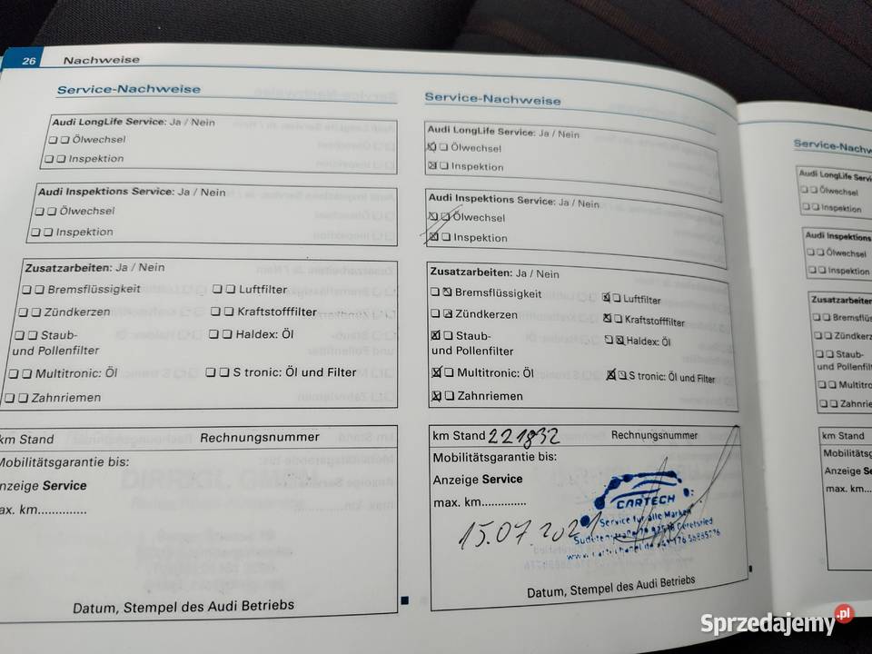 AUDI A4 SEDAN 20 TDI kurtyny powietrzne Leszno