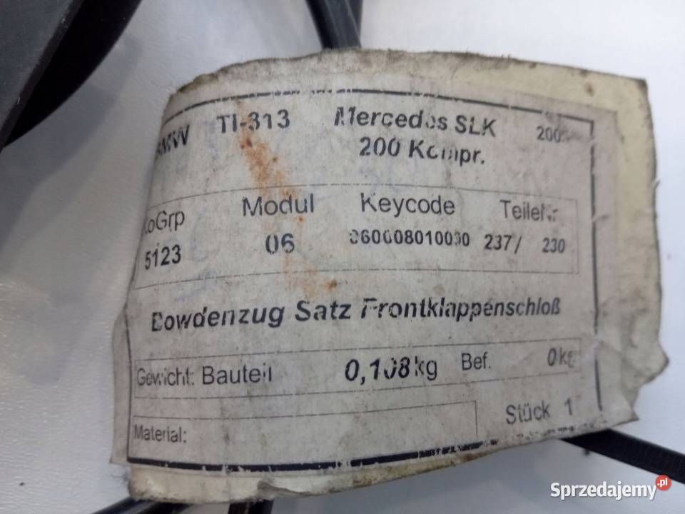 CIĘGNO LINKA OTWIERANIA MASKI MERCEDES SL R230 Nowy Tomyśl