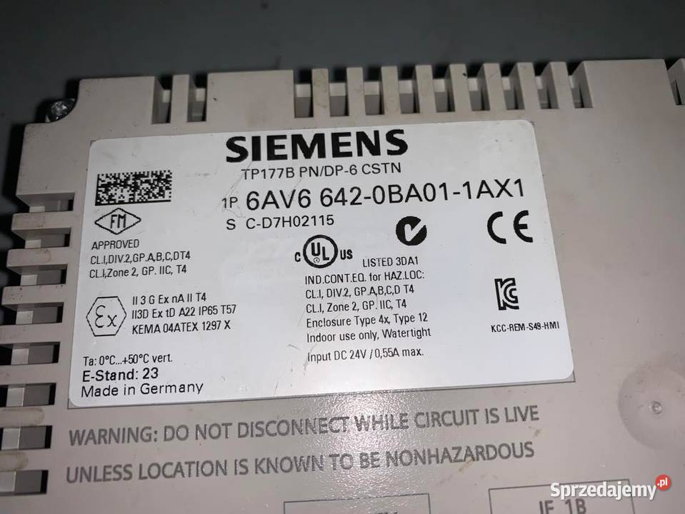 Siemens 6AV6 6420BC011AX1 HMI Panel Used No Warszawa