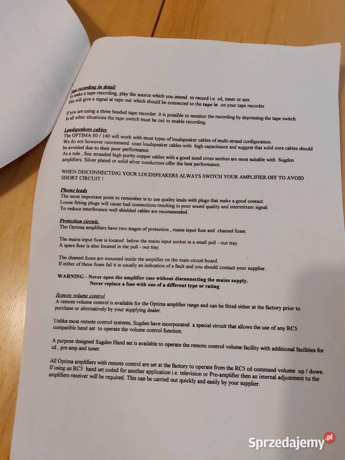 Wzmacniacz Sugden Optima 80 Warszawa