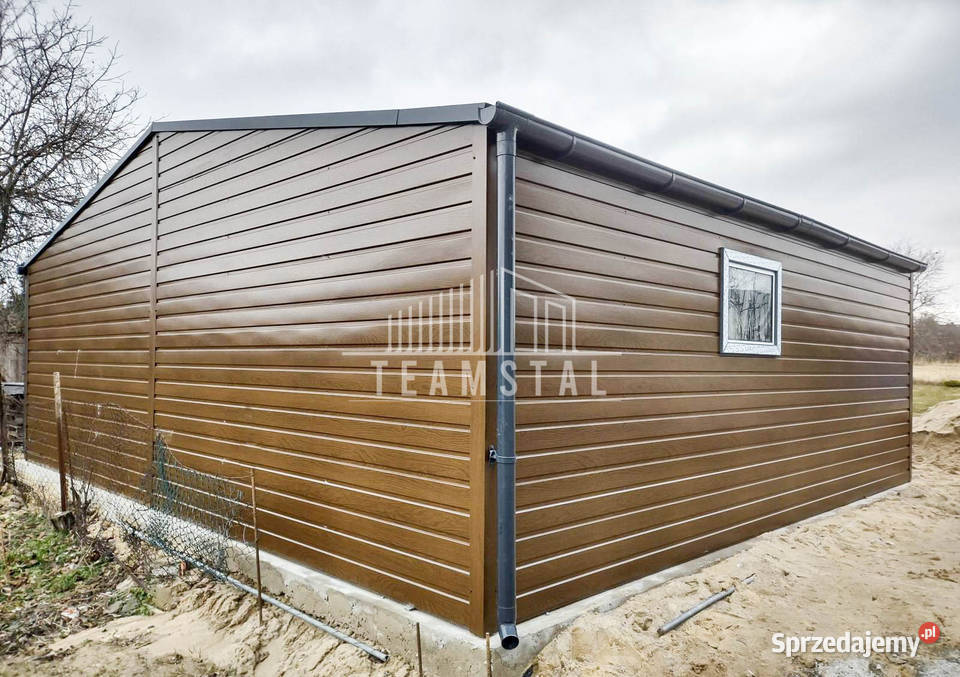 GARAŻ BLASZANY 7m x 6m dwuspad 2x Brama drzwi 2x Sprzedaż Konin