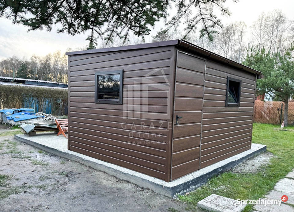 DOMEK OGRODOWY 4x3 m drzwi 2x okno rynny Bełchatów
