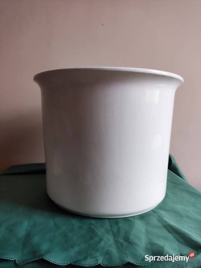 Donica doniczka ceramiczna duża biała fi 36 Głuchołazy