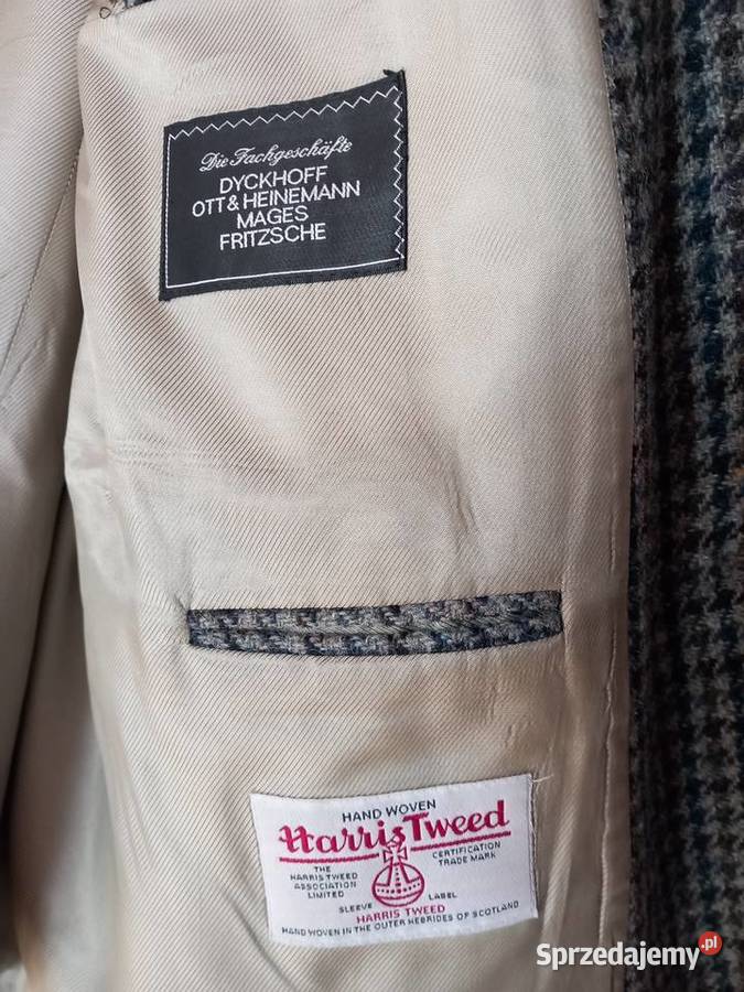 Marynarka szkocki tweed kratka Łódź