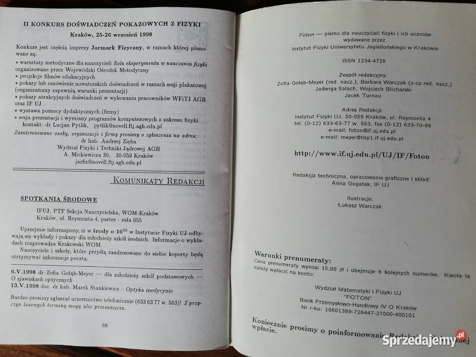 FOTON 57 maj czerwiec 1998 pismo nauczycieli i małopolskie Kraków