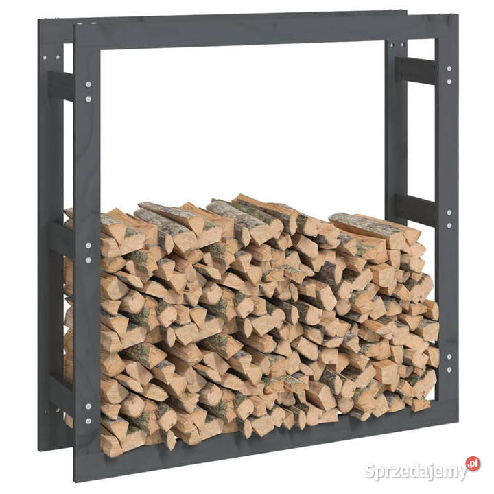 Stojak na drewno opałowe szary 100x25x100 drewno Warszawa