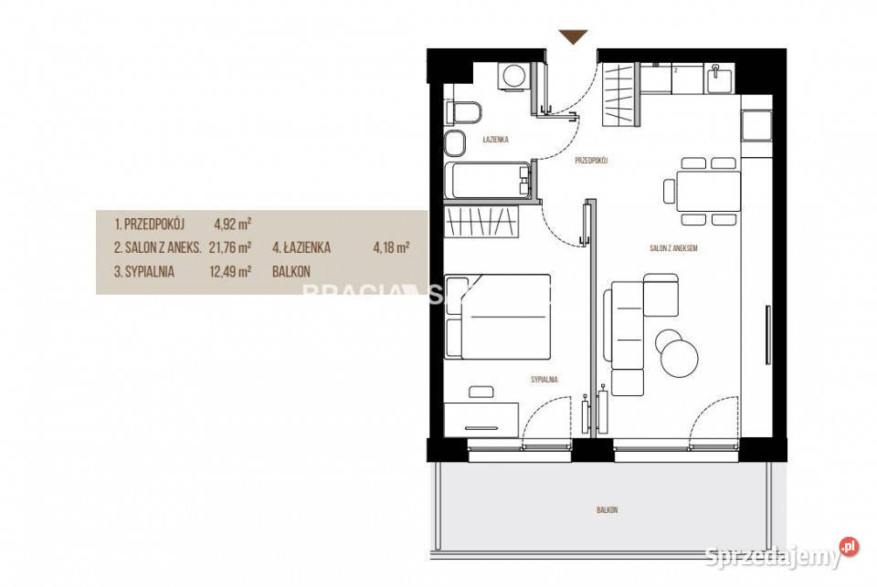 sprzedaży mieszkania 4335m2 2 pokojowe Kraków