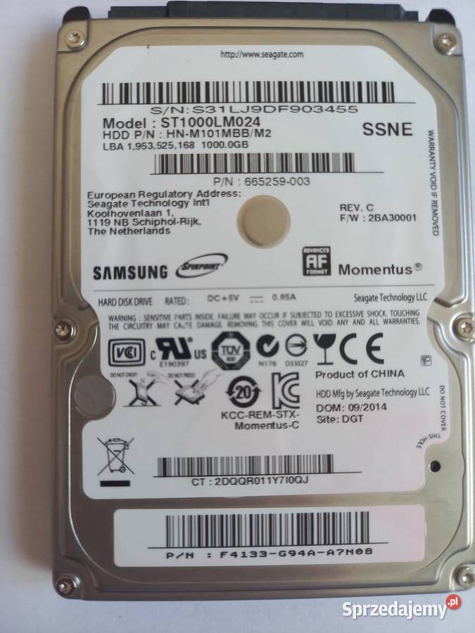 Dysk Twardy 1 TB Samsung Czechowice-Dziedzice
