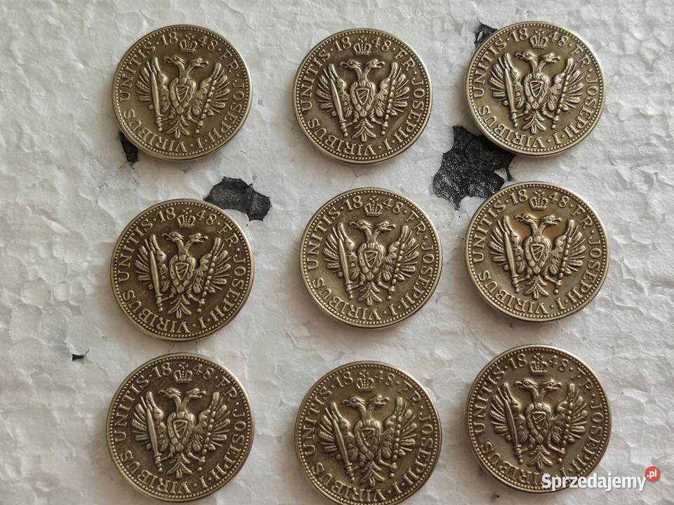 Guziki wojskowe FrJoseph Viribus Unitis Austria sprzedam