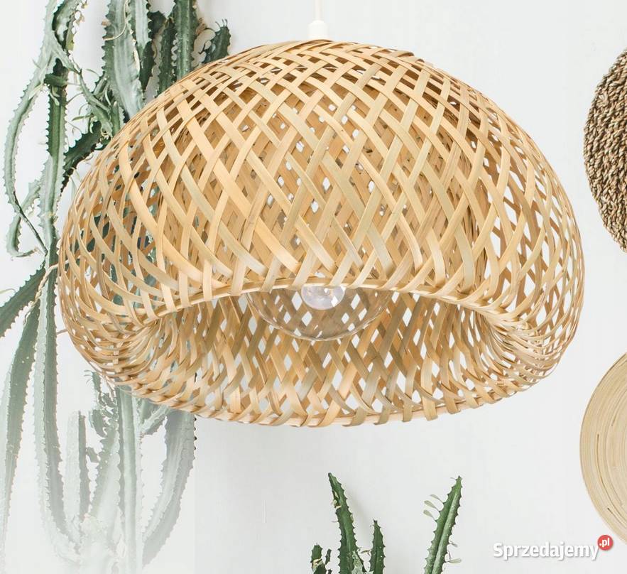 LAMPA WISZĄCA BOHO BAMBUSOWA PLECIONA 45x25 Choroszcz sprzedam