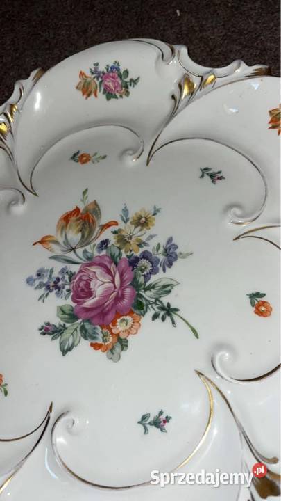 Patera biała kwiaty Ilmenau Made in Germany Porcelana i szkło pomorskie Gdańsk