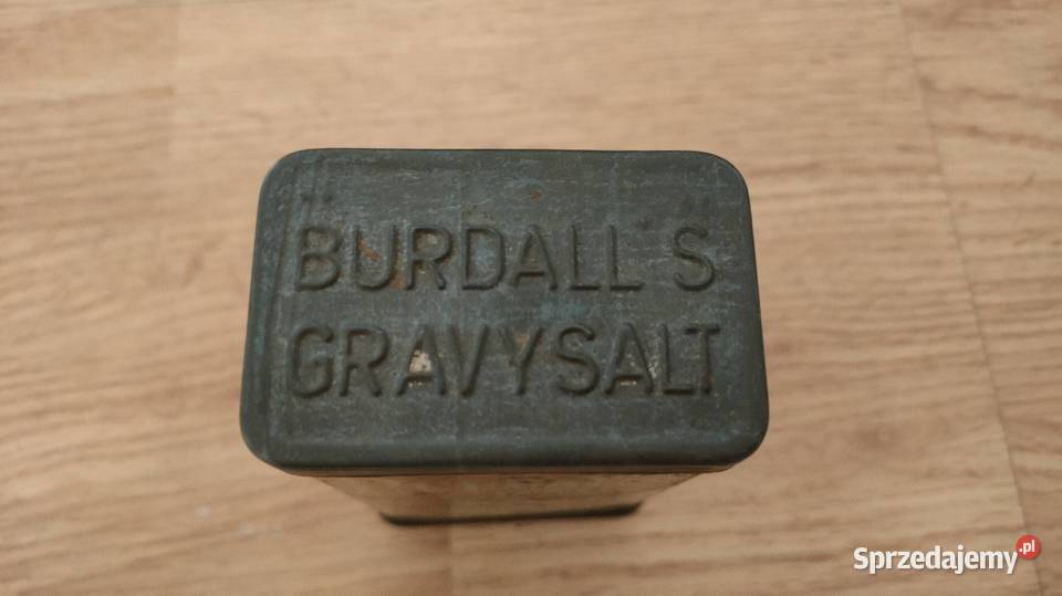 Stara puszka Burdalls Gravy Salt vintage UK lata Wólka Pełkińska sprzedam