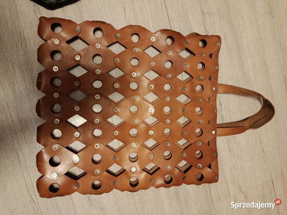Torba na zakupy vintage prl ze skóry Choszczno
