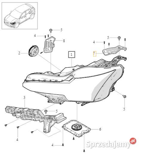 VOLVO EX30 wspornik reflektora prawy OE 80016774 dolnośląskie Bielany Wrocławskie