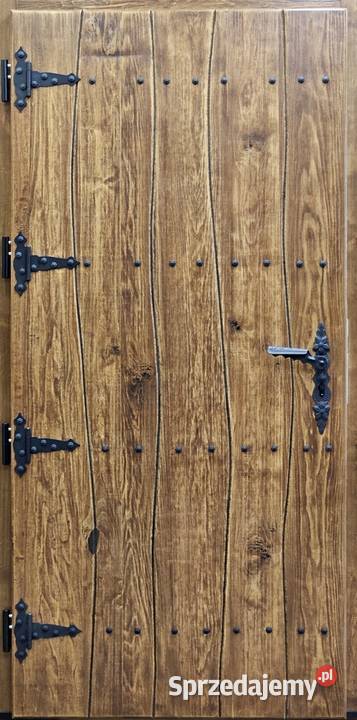 Drzwi DŁUGOSZ drewniane zewnętrzne góralskie