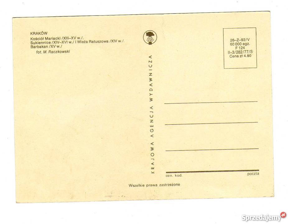 KRAKÓW BARBAKAN POCZTÓWKA WIELOWIDOKOWA Krynki