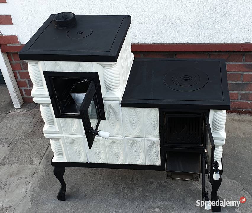 Klaudia kaflowa kuchnia przenośna w stylu retro drewno dolnośląskie