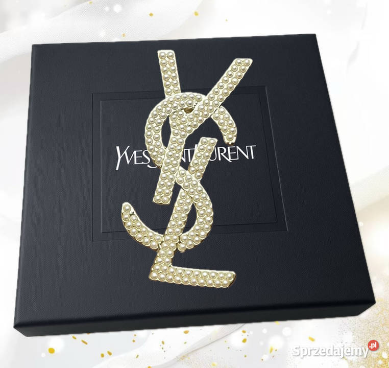 Broszka Zawieszka YSL Yves Saint Laurent złota z Warszawa