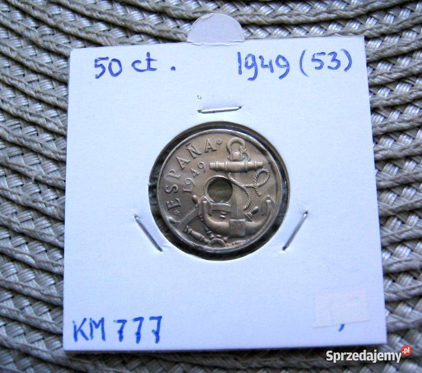 Hiszpania 50 Centimos 1949r w gwiazdce 53 Ładna Kalisz