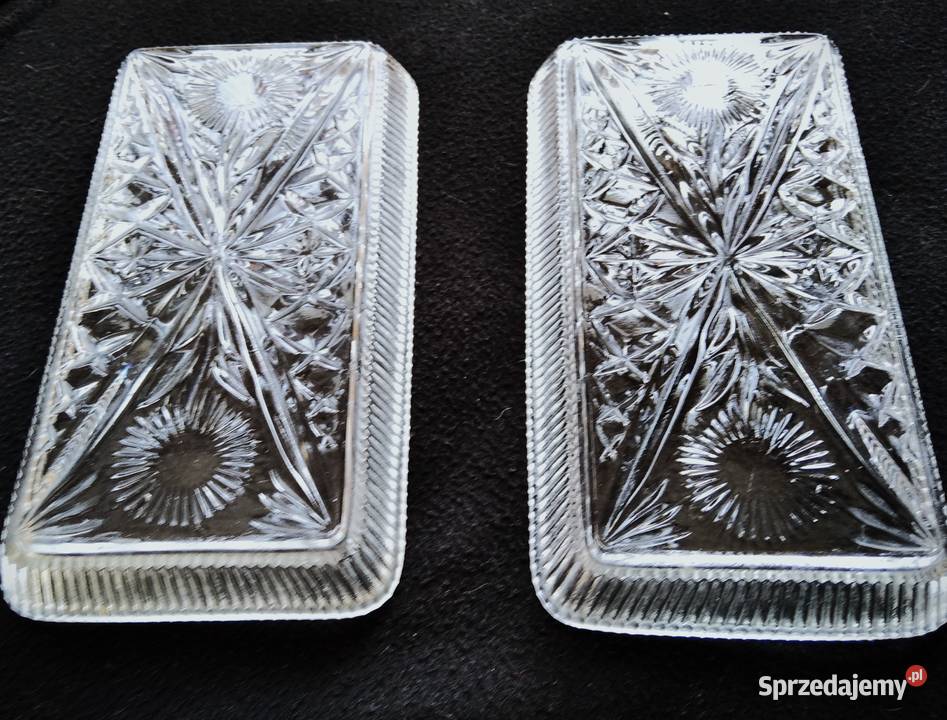 Stare salaterki półmiski rżnięte Ząbkowice PRL Gdańsk