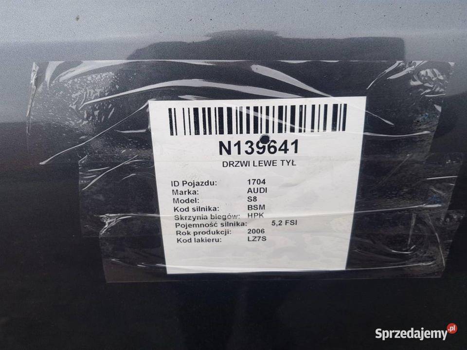 DRZWI LEWE TYŁ S8 D3 NIE LONG LZ76