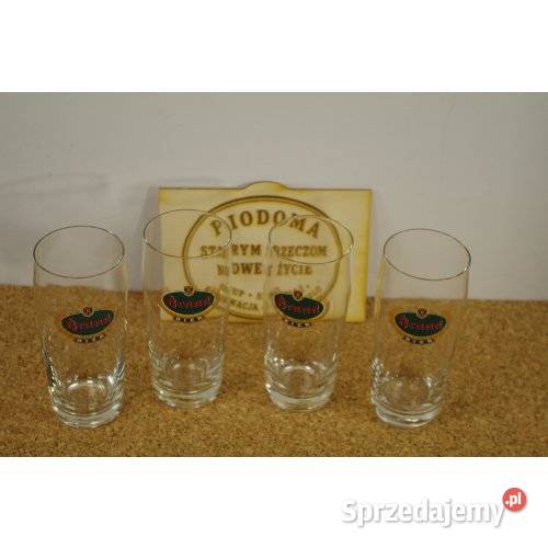 Komplet 4 szklanek piwnych Brand Bier szkło Porcelana i szkło