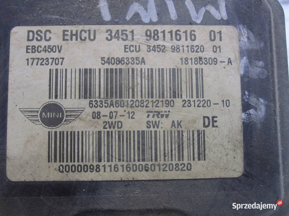 MINI CLUBMAN I COOPER S R55 pompa ABS 9811616 osobowe świętokrzyskie Kielce
