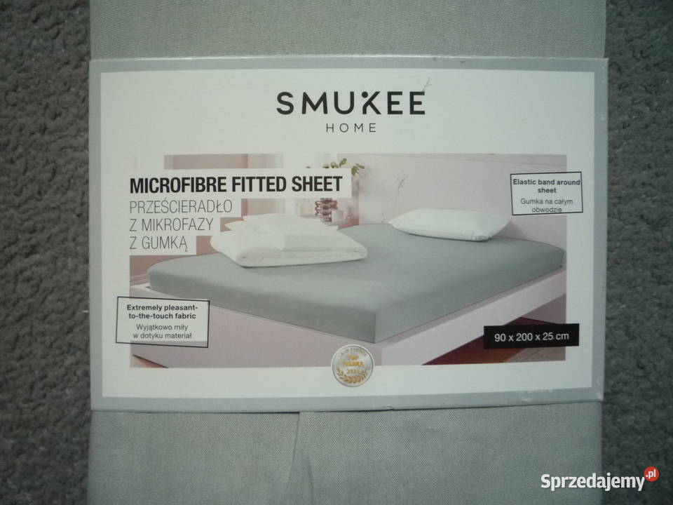 Smukee Nowe Szare Prześcieradło z gumką sprzedam