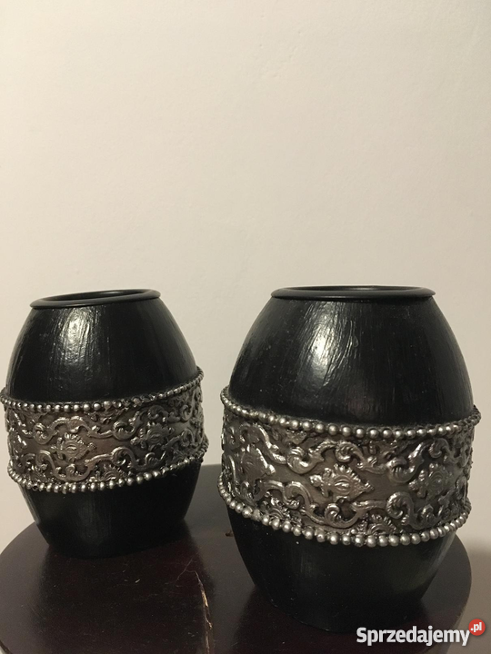 Świeczniki 2 czarne drzewo i aluminium Warszawa