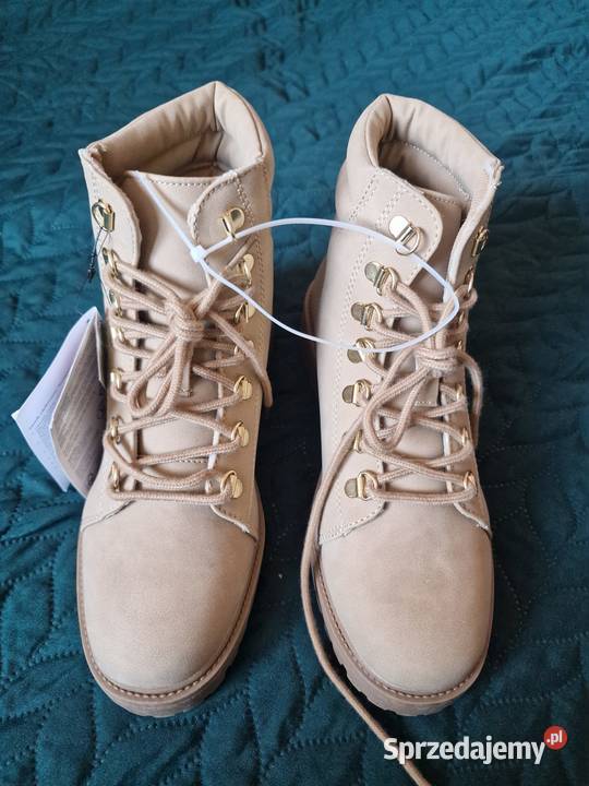 Nowe Botki damskie Cleve rozmiar 38 brązowebeż Półbuty Wrocław sprzedam