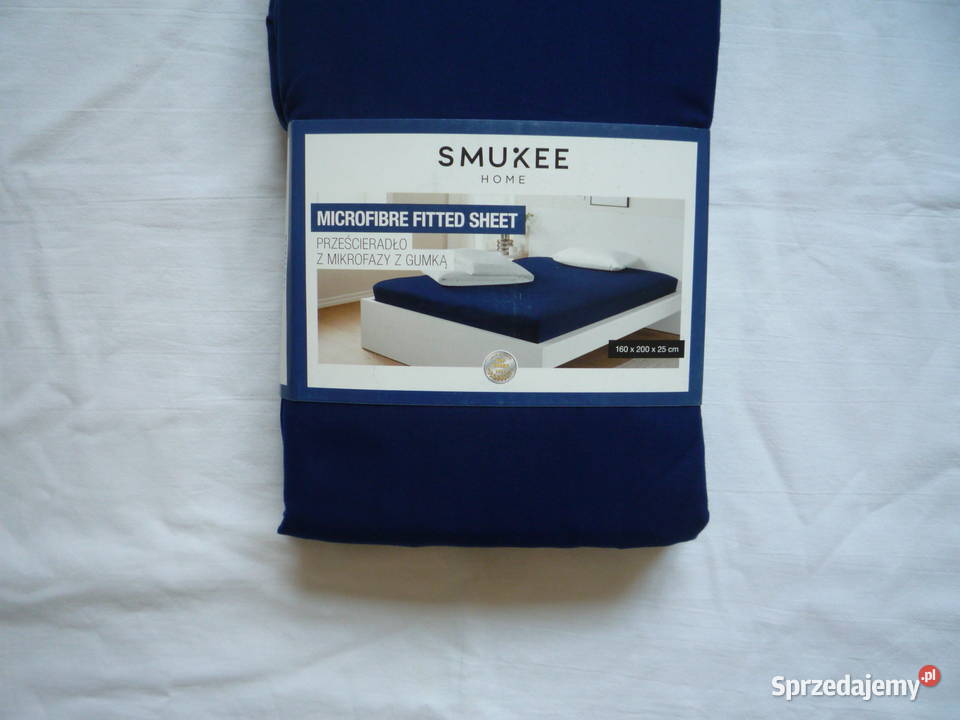 Smukee Granatowe Mikrofaza Prześcieradło z gumką Prześcieradła Szczecin