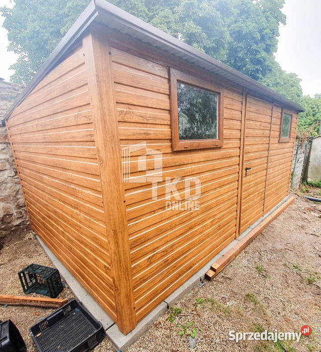 Domek Ogrodowy Schowek 5x3 2x okno Jasny orzech Sprzedaż Niepołomice