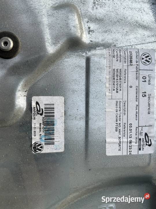 Podnośnik szyby lewy przód Polo 4 6Q4837401H osobowe Bydgoszcz