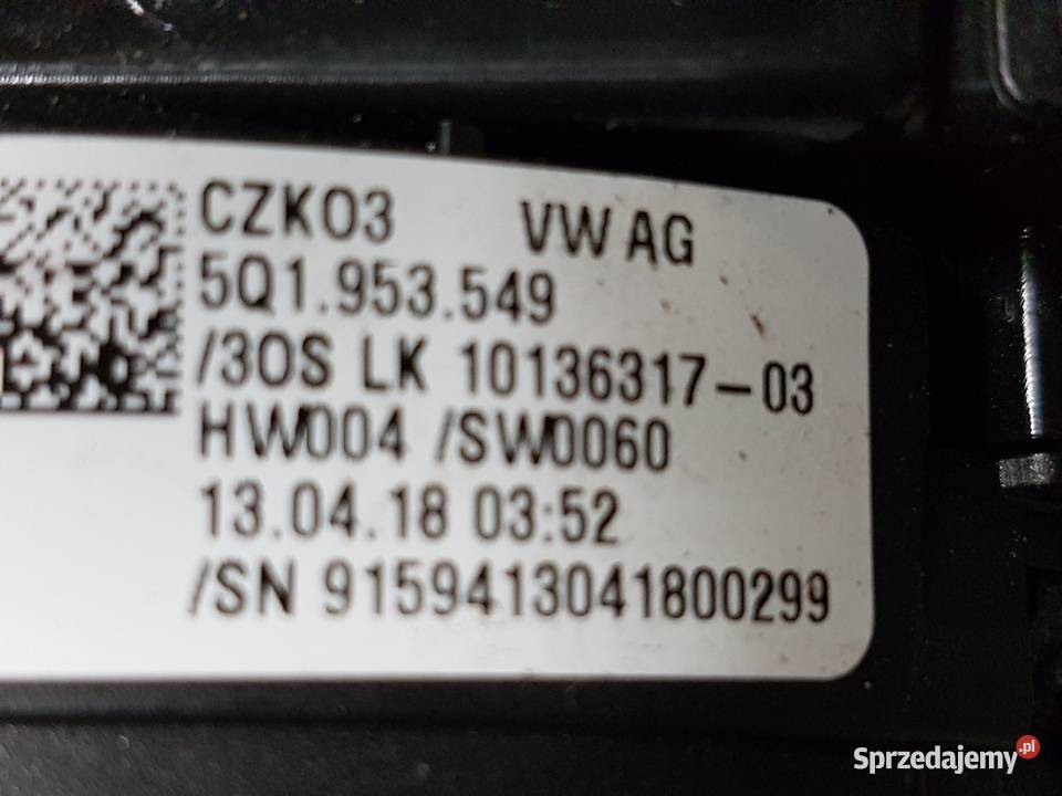 AUDI VW SEAT TASMA PRZELACZNIK CZUJNIK 5Q1953549 Turek