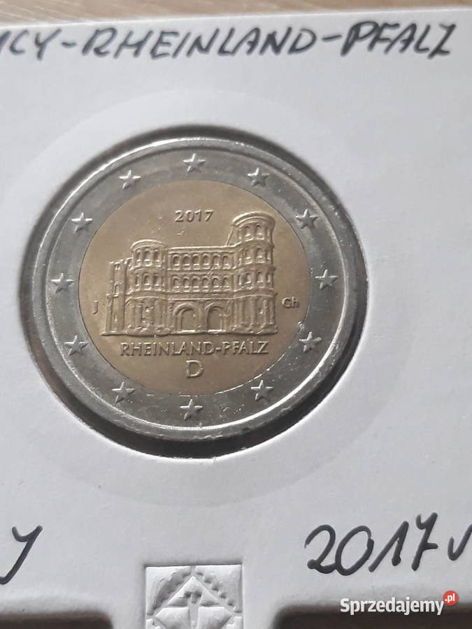 2 Euro Rheinland Pfalz Niemcy 2017 r men A i J Numizmatyka