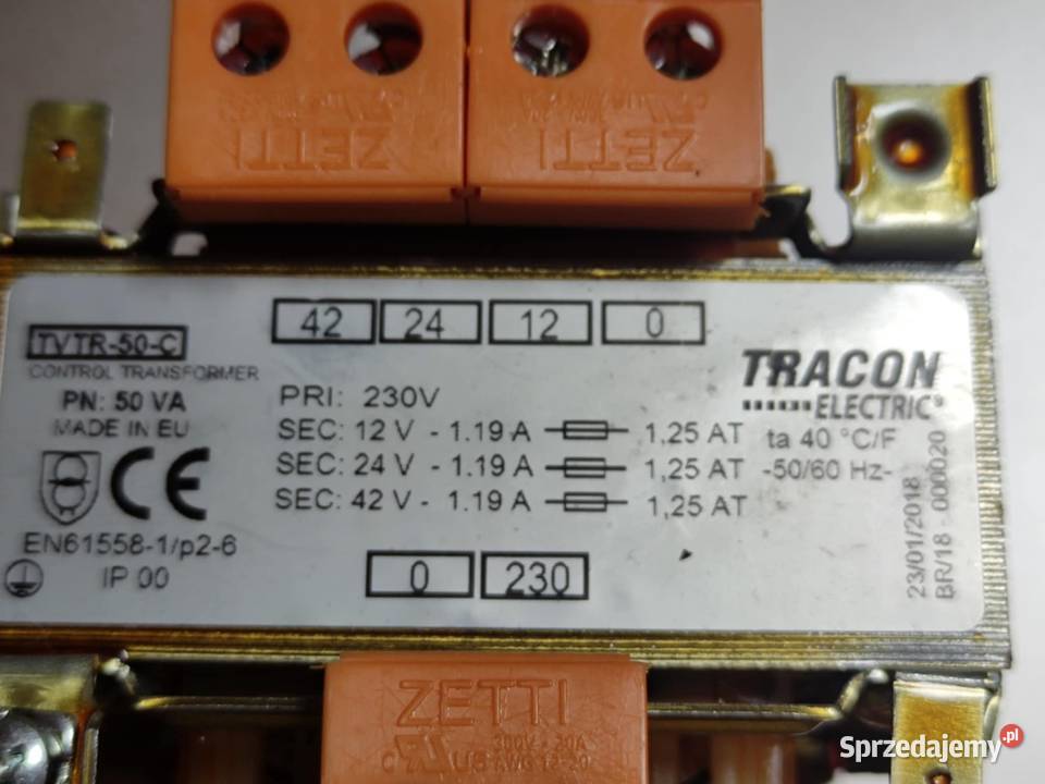 Transformator jednofazowy TVTR50C napięcie Elektronika Cedry Małe