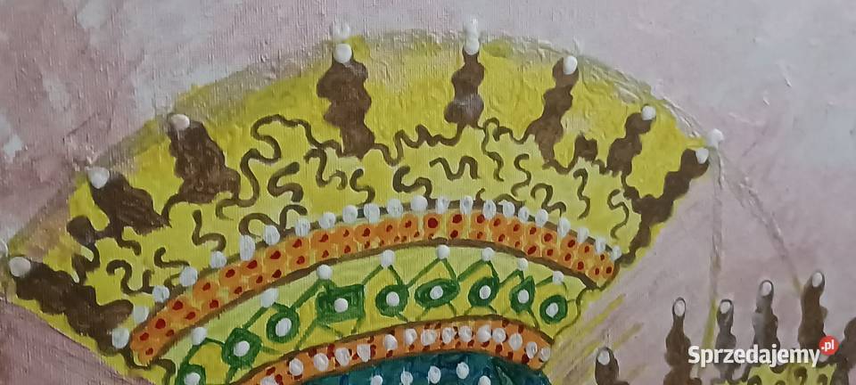 Obraz widać w stylu ludowym sztuki naiwnej Poznań