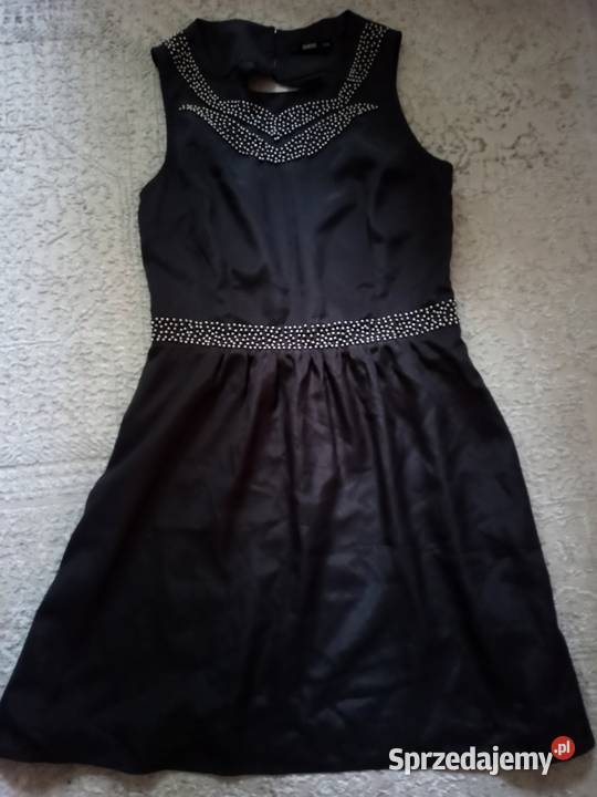 szara sukienka z metalicznymi koralikami szary/srebrny Częstochowa